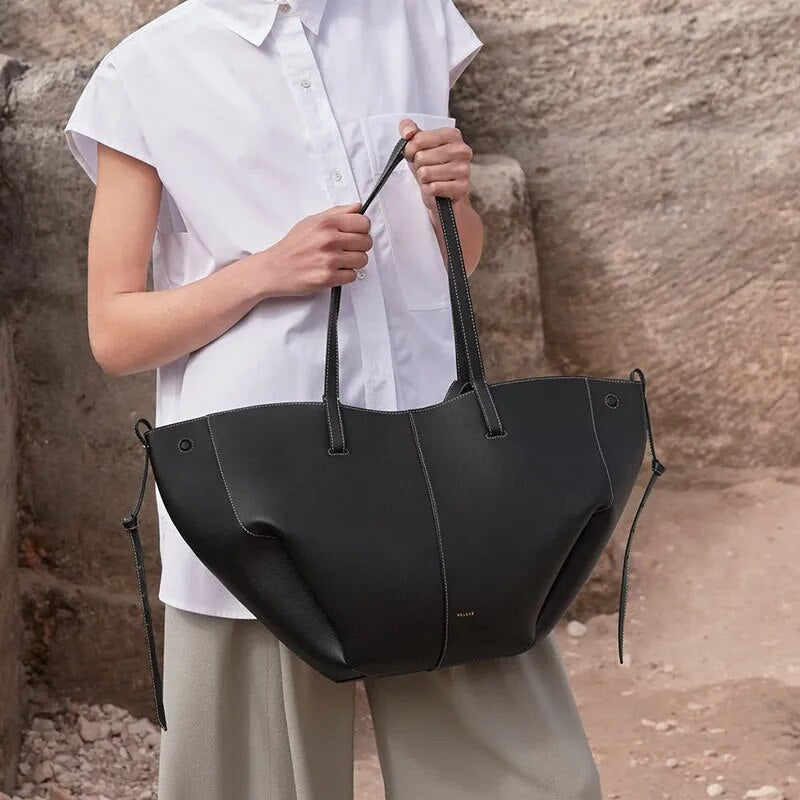 Leather Shoulder Bag for Women Niche Tote Bag